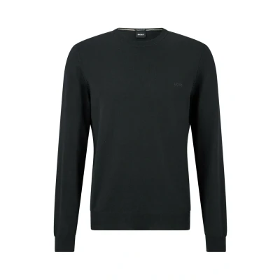 Afbeelding van HUGO BOSS heren Botto fijngebreide pullover van scheerwol in de kleur Zwart, maat: XXXL