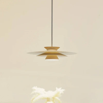 Afbeelding van LED hanglamp Livie, beige, aluminium, Ø 50 cm