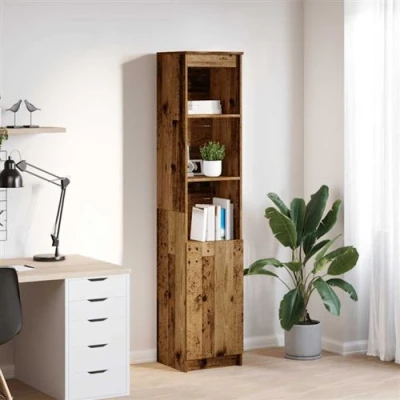 Image de vidaXL Buffet haut 37,5x35x180 cm vieux bois d&#039;ingénierie861668
