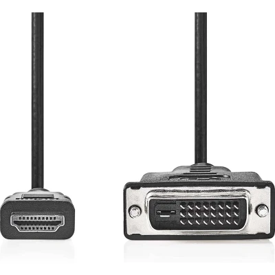Afbeelding van Nedis Ccgl34800Bk20 Hdmi&amp;Trade; Kabel Connector Dvi D 24+1 Pins Male 1080P Vernikkeld 2.