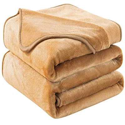 Afbeelding van Superzachte dubbelzijdige deken, hoge vuldichtheid tot 350g/m2, 150x200 cm, kleur Khaki, Dubbelzijdig Omkeerbaar