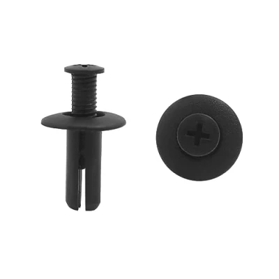 Afbeelding van sourcing map 20 stuks 8 mm x bevestigingsclips kunststof zwart voor autospatborden