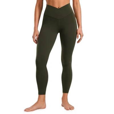 Afbeelding van CRZ YOGA Butterluxe Legging voor dames, kruis, hoge taille, yoga, workout, leggings, 63 cm, Groene Olijf