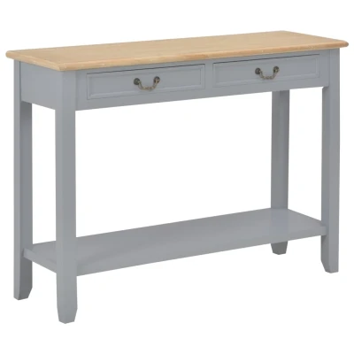 Afbeelding van Wandtafel 110x35x80 cm hout grijs