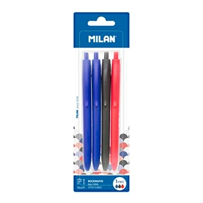Afbeelding van Set Balpennen Milan BWM10254 Wit Multicolour (4 Onderdelen) Stuks) uds)