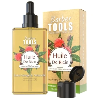 Afbeelding van Ricinusolie, 100% zuiver, natuurlijk en koudgeperst, wimpers, wenkbrauwen, lichaam, haar, baard, nagels, castor olie, hexaanvrij, GMO vrij (80 ml)