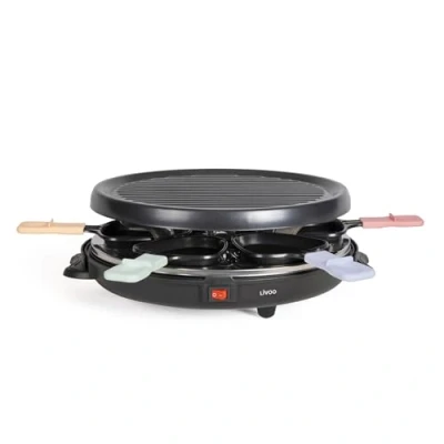 Afbeelding van Livoo Raclette feestgrill, Gourmetstel, Zwart