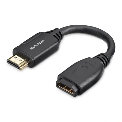 Image de StarTech.com Câble d&#039;extension HDMI® mâle à femelle Connecteur de préhension HDR Garantie vie rallonge HDMI droit pour 15.2 cm double blindage noir support 4K