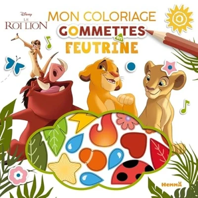 Afbeelding van LE ROI LION MON COLORIAGE GOMMETTES EN FEUTRINE