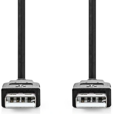 Afbeelding van Nedis USB Kabel 2.0 A Male 480 Mbps Vernikkeld 5.00 m Rond PVC Zwart Label