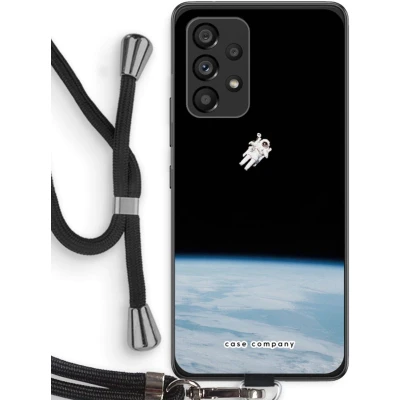 Afbeelding van Case Company® hoesje met Koord geschikt voor Samsung Galaxy A53 5G Alone in Space Telefoonhoesje Zwart Bescherming aan alle Kanten en Over de Schermrand