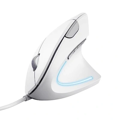 Afbeelding van Trust VERTO ERGO Muis Kabelgebonden Optisch Wit 6 Toetsen 1600 dpi Ergonomisch