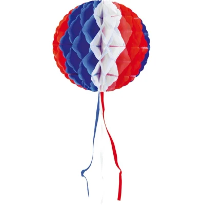 Image de Ballon en nid d&#039;abeille rouge blanc bleu 30 cm par pièce