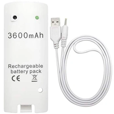 Afbeelding van OSTENT Oplaadbare batterij, 3600 mAh, voor Nintendo Wii Remote Controller, kleur wit