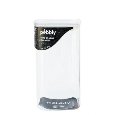 Afbeelding van Pebbly Square Glass Food Storage Canister With Lid 1400 Ml