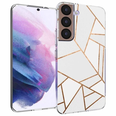 Afbeelding van iMoshion hoesje Geschikt voor Samsung Galaxy S22 Siliconen Design Wit / White Marble