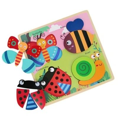 Afbeelding van Houten puzzel, educatieve tuinpuzzel voor kinderen 8m+ BamBam