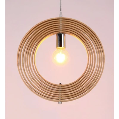 Afbeelding van Ring Houten Design Hanglamp, E27 Fitting, 50cm, Naturel