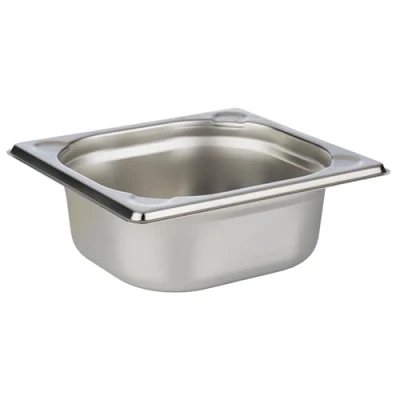 Afbeelding van APS 81602 GN container 1/6, gastronormhouder van roestvrij staal, afmetingen 175 x 160 mm, hoogte 65 volume 1,0 liter