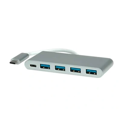 Afbeelding van ROLINE USB 3.2 Gen 1 Hub, 4 voudig, type C aansluitkabel met PD Port