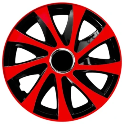 Afbeelding van NRM DRIFT Extra wieldoppen 15&quot; Set van 4 stuks Rood / Zwart