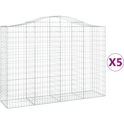 Afbeelding van VidaXL Schanskorven 5 st gewelfd 200x50x140/160 cm ijzer
