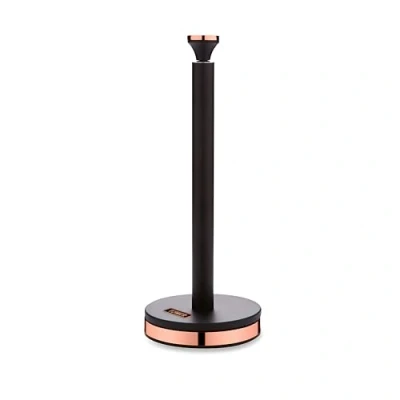 Afbeelding van Tower Cavaletto T826133BLK keukenrolhouder met zachte onderlaag, zwart en roségoud