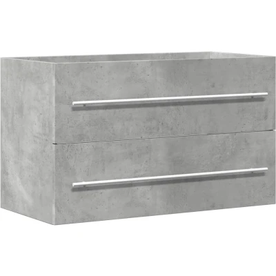 Afbeelding van Wastafelkast 80x38,5x48 cm bewerkt hout artisanaal eikenkleur