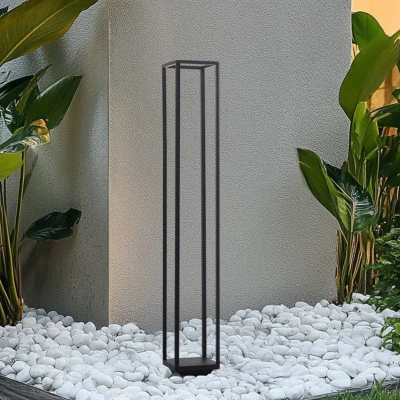 Afbeelding van Lucande LED tuinpadverlichting Thorvid, zwart, aluminium