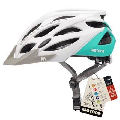 Afbeelding van Meteor Fietshelm Marven S 52 56 cm wit/mint