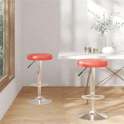 Image de vidaXL Tabourets de bar lot 2 rouge similicuir333099