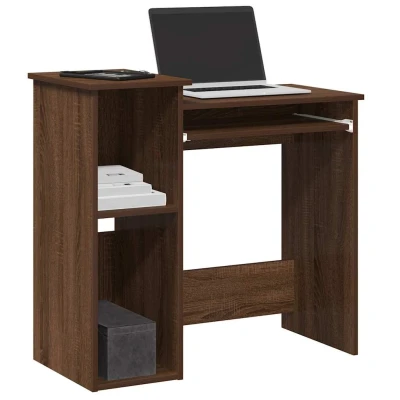Afbeelding van vidaXL Bureau met schappen 84x40x78 cm bewerkt hout bruineikenkleur