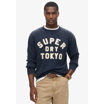 Afbeelding van Superdry Vintage Athletic CREW Sweater, Heren, Maat: Large, Rich navy