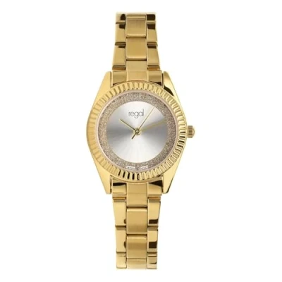 Afbeelding van Lucardi dames Regal Horloge goudkleurig alloy band Staal Goud 28 mm