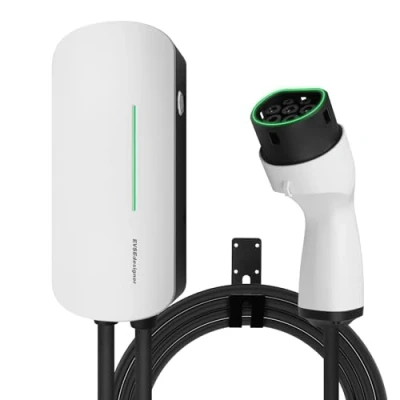 Afbeelding van EVSEdesigner Wallbox 7,4 kW type 2 laadstation voor elektrische voertuigen, eenfasig, 6 m kabel, binnen en buiten