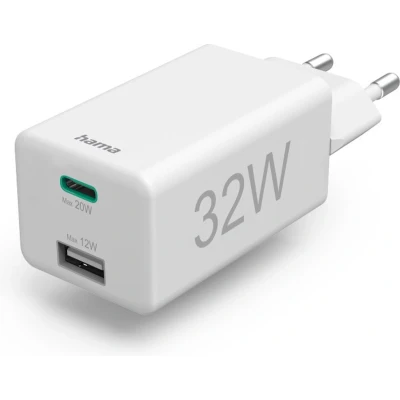 Afbeelding van Hama Snellader 1X Usb C A Pd/Qualcomm&amp;Reg; Mini Oplader 32W Ws