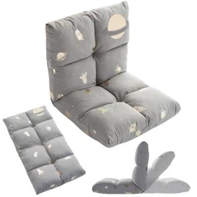 Afbeelding van howa 2 in 1 Kinderfauteuil + Kinderlounger 6 voudig verstelbare rugleuning &quot;space&quot; grijs 86021