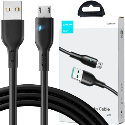 Afbeelding van USB micro kabel 2,4A 2m Joyroom S UM018A13 zwart