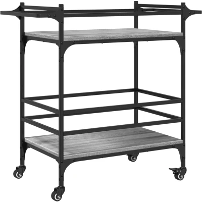 Afbeelding van Keukentrolley 82x40x78,5 cm bewerkt hout grijs sonoma eiken