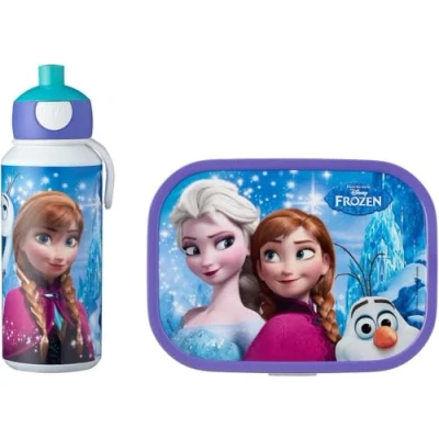 Afbeelding van Mepal Campus Frozen Sisters Forever, drinkfles en broodtrommel met bento inzetstuk, ideaal voor school vrije tijd, vaatwasmachinebestendig, ABS, 0 mm