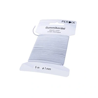 Afbeelding van perdix Rubberen koord 1 mm 5 m wit voor tent, rugzak, tuin, sieraden, koord, hoed, elastiek
