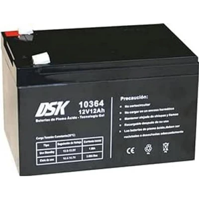 Image de DSK 10364 Batterie au plomb scellée AGM gel 12V 12Ah. Idéal pour tout appareil de mobilité électrique. Prend en charge des cycles d&#039;utilisation plus longs. S&#039;il casse, le ne se renverse pas.