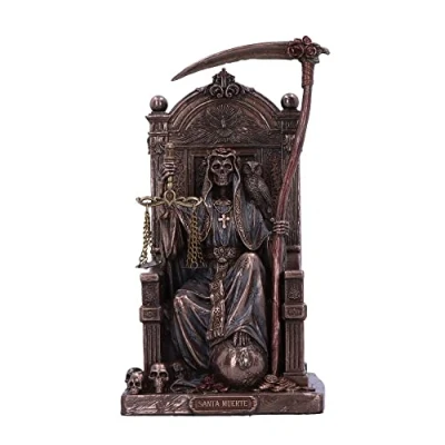 Afbeelding van Nemesis Now Figuur van de troon Santa Muerte, brons, 22 cm