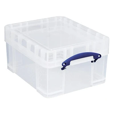 Afbeelding van Really Useful Opbergdoos van kunststof met deksel, XL, transparant, 21 liter