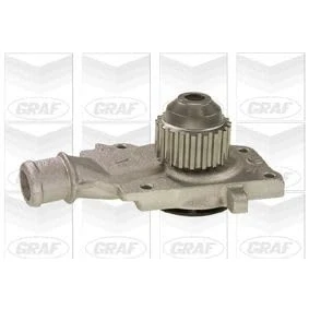 Afbeelding van GRAF PA321 Waterpomp 20 Met pakking Mechanisch Gietijzer 59,258 voor tandriemaandrijving FORD: Sierra Mk2 Estate, Escort 5, ORION 2