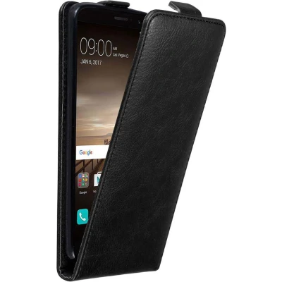 Afbeelding van Cadorabo Hoesje geschikt voor Huawei MATE 9 in ZWARTE NACHT Beschermhoes flip design Case Cover met magnetische sluiting