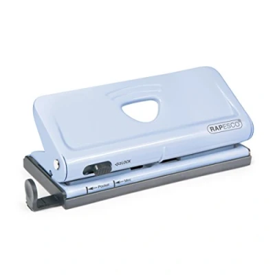 Afbeelding van Rapesco 1323 Instelbare 6 gaats Perforator voor Organizer/Agenda, 10 Vel Perforatiecapaciteit, Poederblauw
