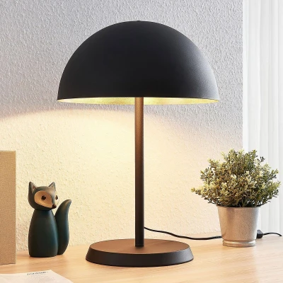 Afbeelding van Lindby Tafellamp 2lichts metaal H: 51 cm E27 zwart, goud