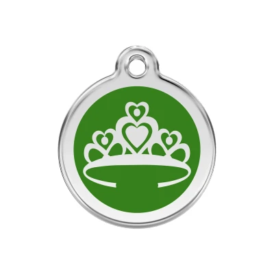 Afbeelding van Crown Green roestvrijstalen hondenpenning medium/gemiddeld dia. 3 cm RedDingo