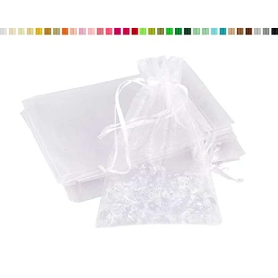 Afbeelding van Creativery Organzazakjes, 7 x 9 cm, wit, 10 stuks